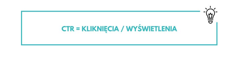 CTR = kliknięcia : wyświetlenia